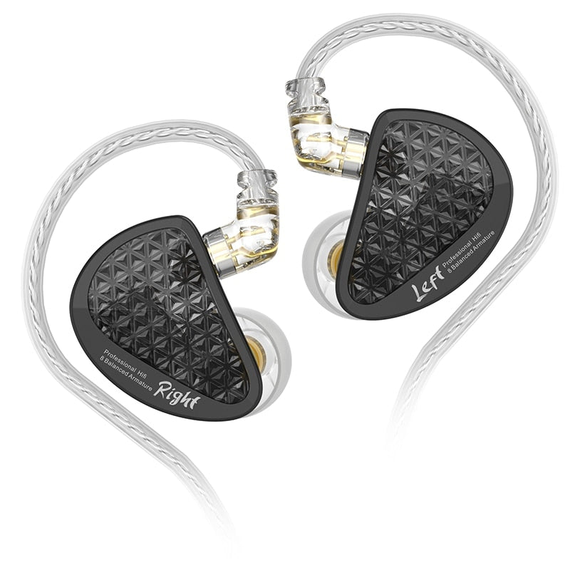 KZ AS16 Pro. Fones de ouvido profissionais para retorno, HIFI Bass Monitor, Fones de ouvido com cancelamento de ruído, Fone de ouvido esportivo